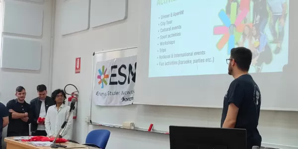 ESN volunteers speaking at the conference