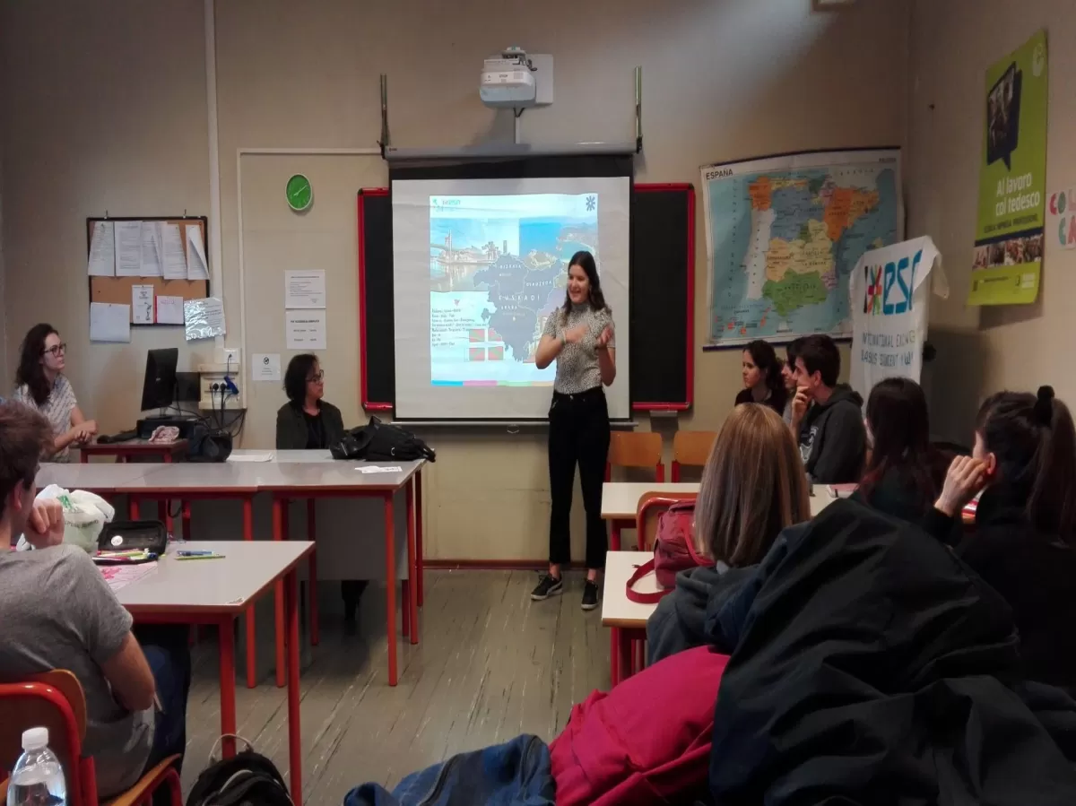 Group of international students volunteering in a classroom