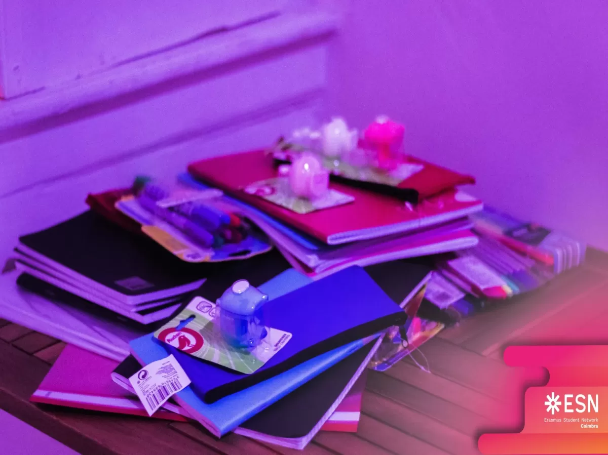 School supplies donated by the participants.