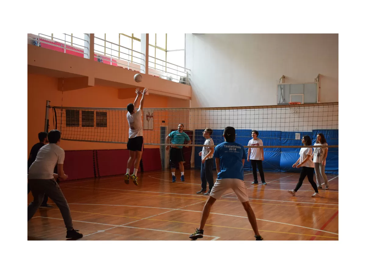 Our participants were playing volleyball