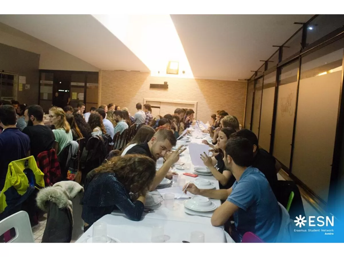 Erasmus having dinner