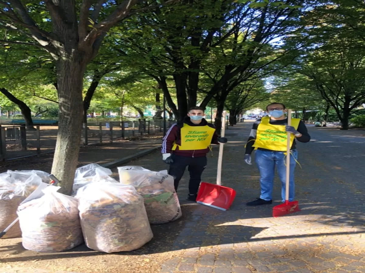 our volunteers cleaning the park
