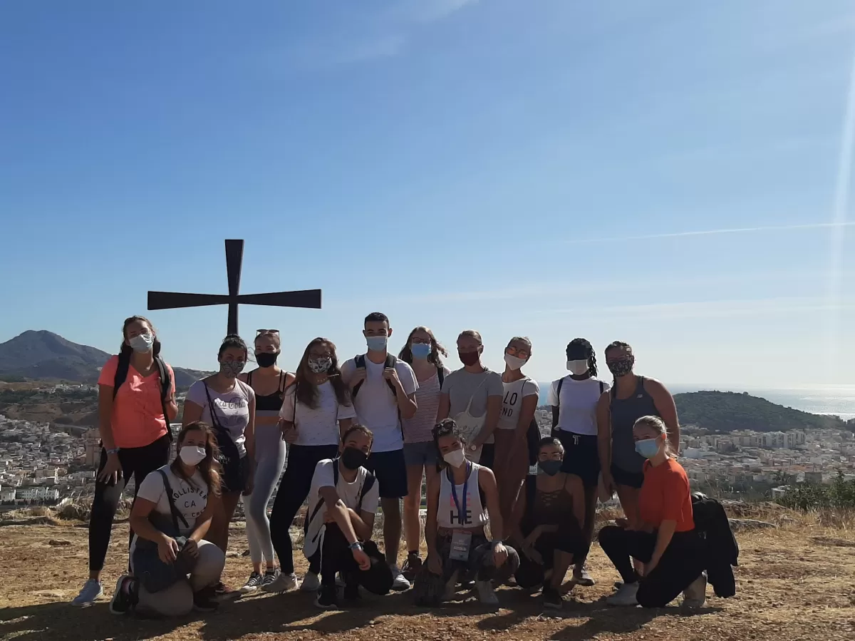 Erasmus and Volunteers at the top of Monte Coronado