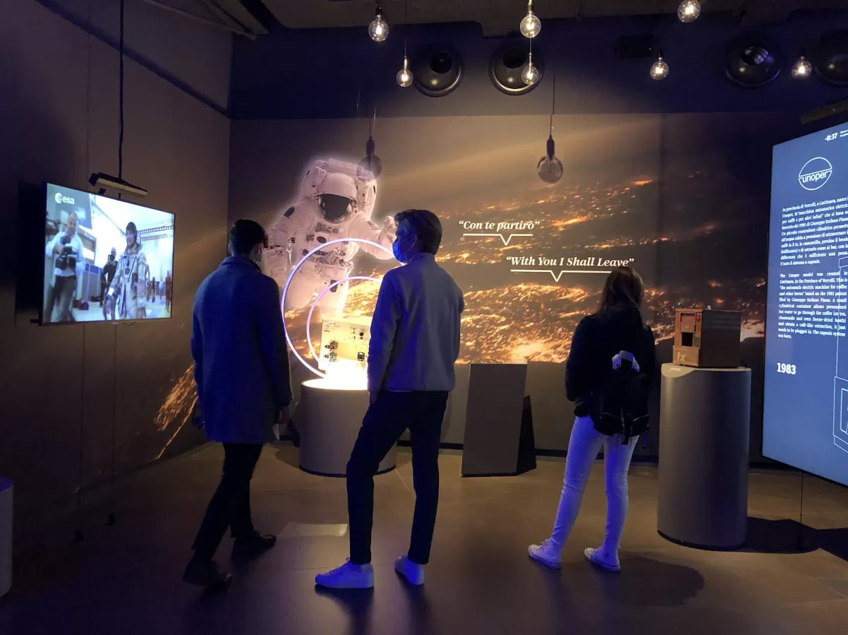 Erasmus students visiting Museo Lavazza