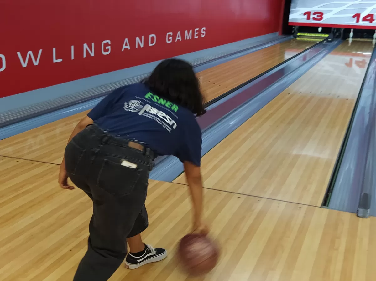 ESNer playing bowling