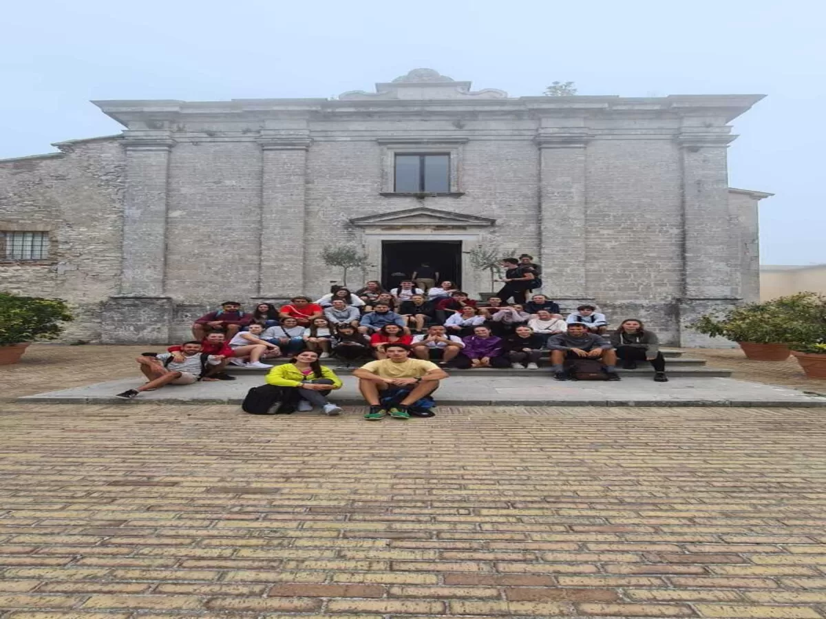 Group picture in front of the church