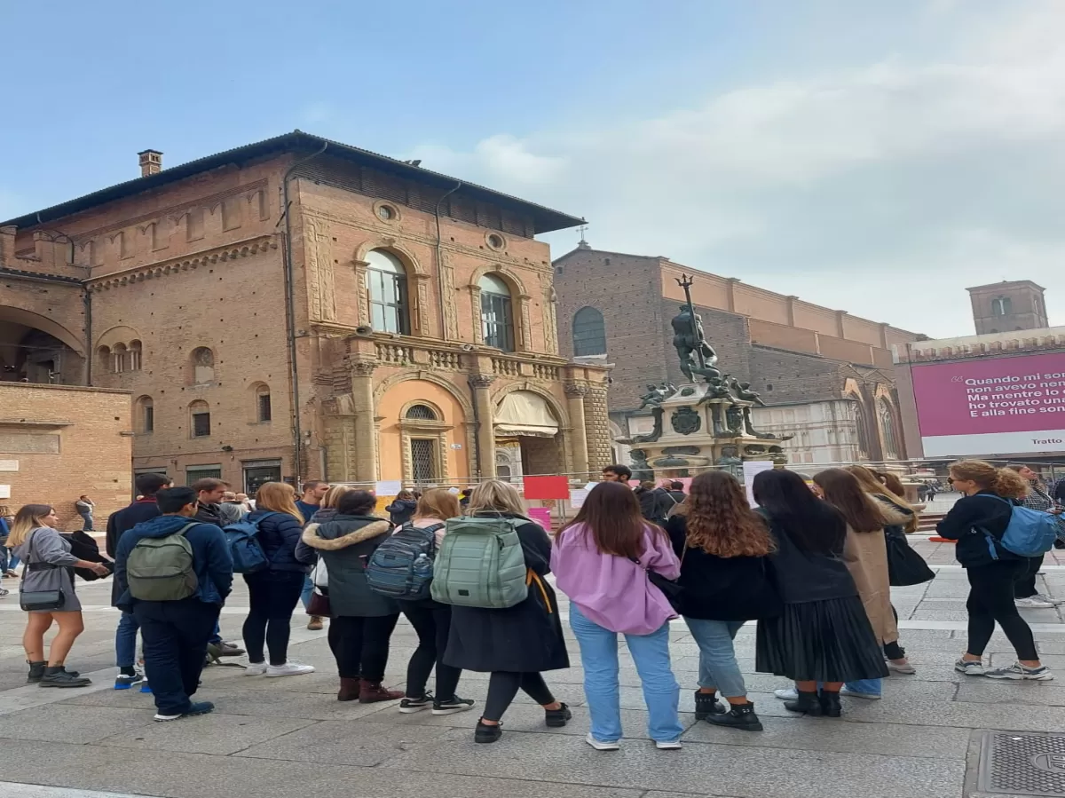 Exploring the city of Bologna. 