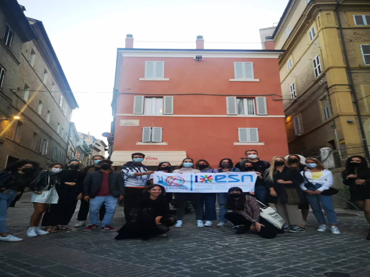 International students in Piazza Mazzini