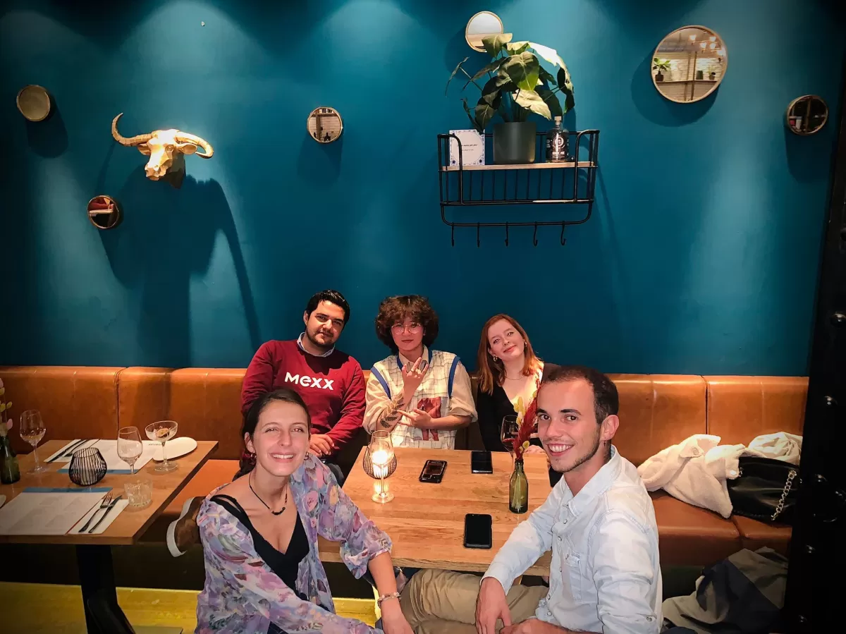 Group photo at introduction dinner