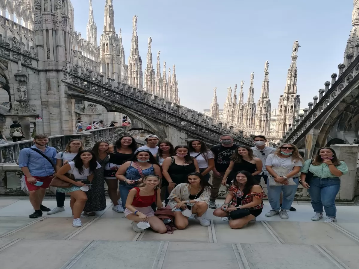 erasmus students at the Duomo Rooftops