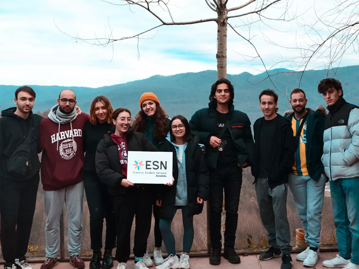 Participants posing to camera with ESN Anadolu logo