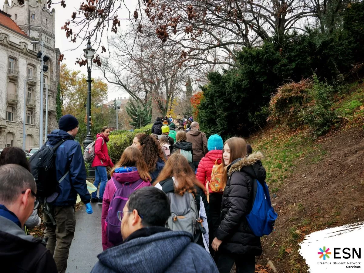 Group of students hiking