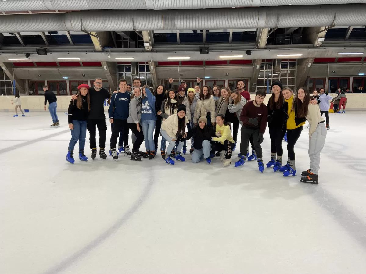Photo group in a ice skating rink