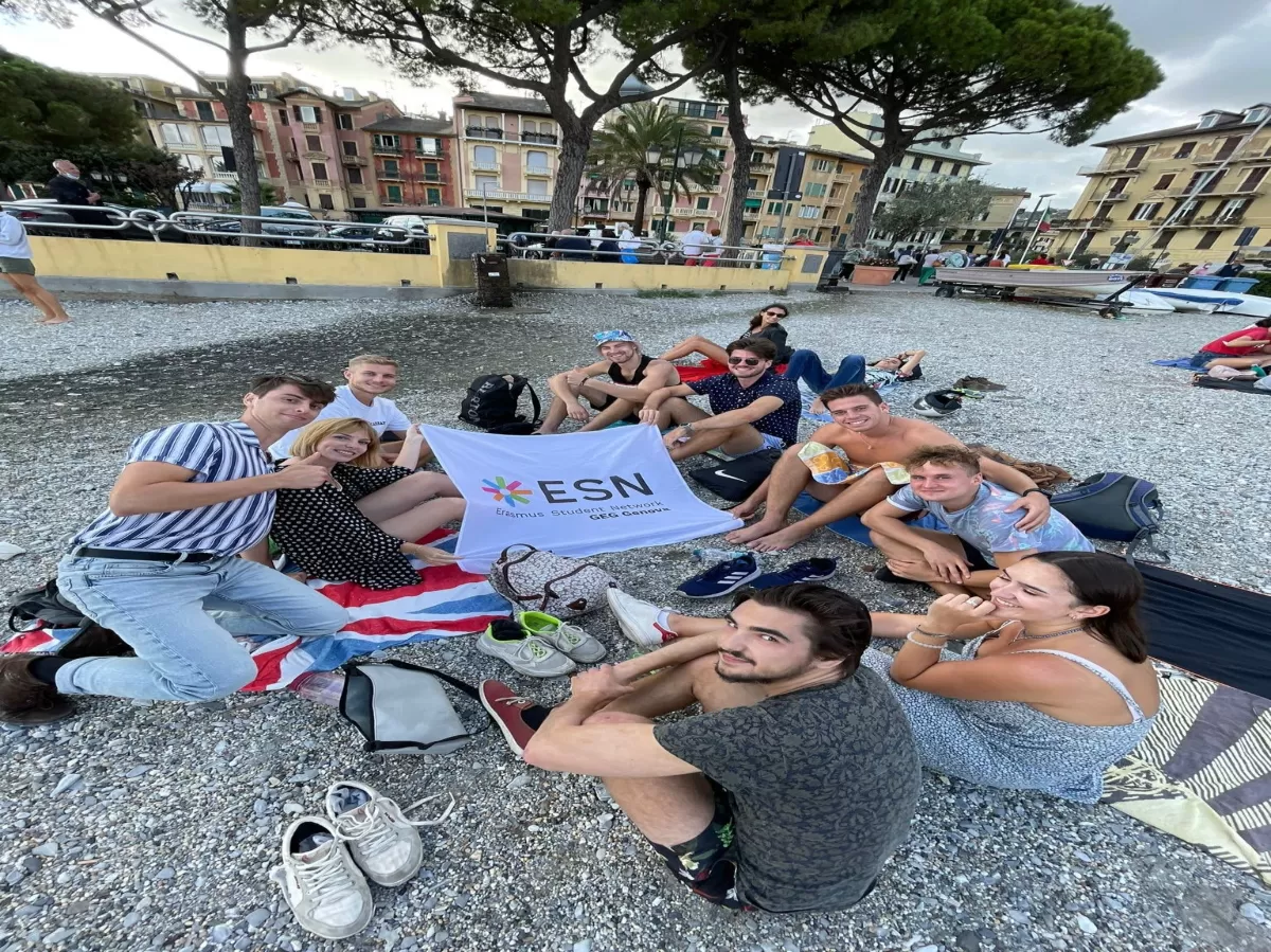 International students with ESN flag