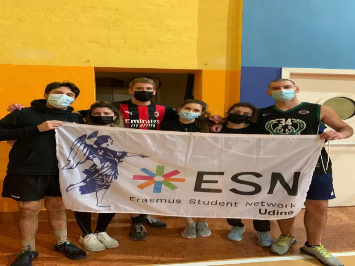 Posing with ESN Udine flag