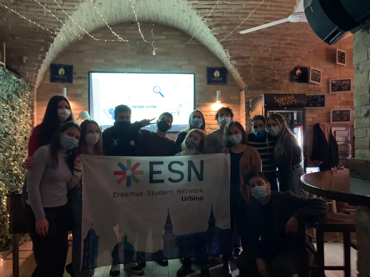 group of students with ESN flag