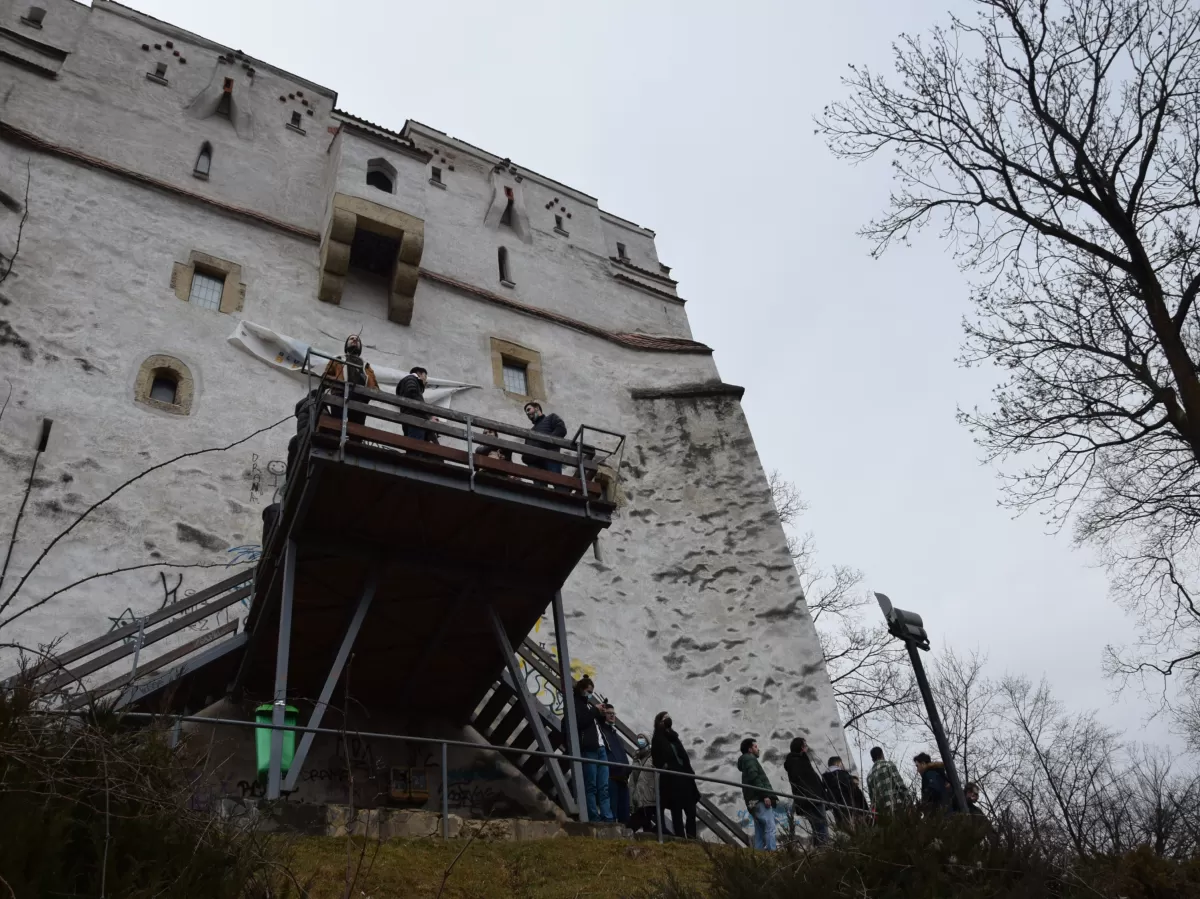 Group of international students at the White Tower 