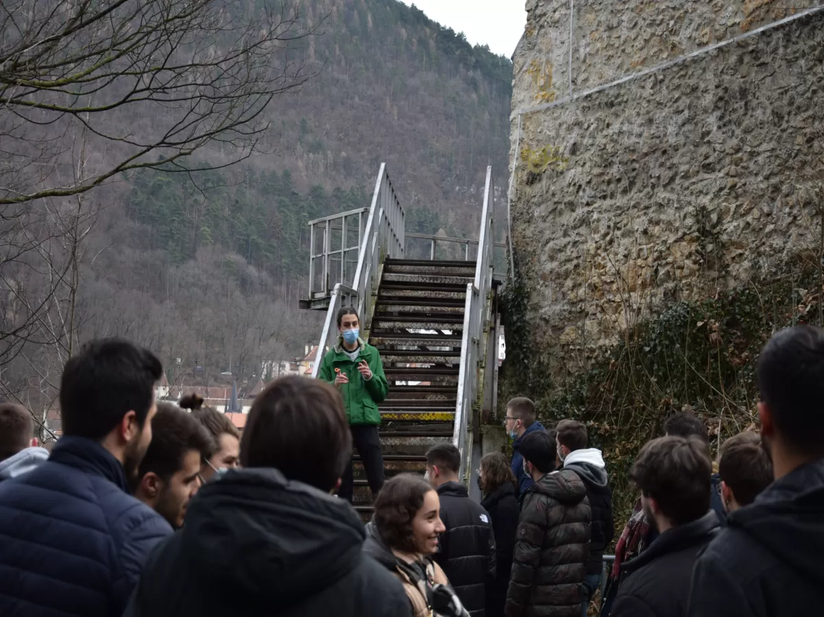 Group of international students at the Black Tower 