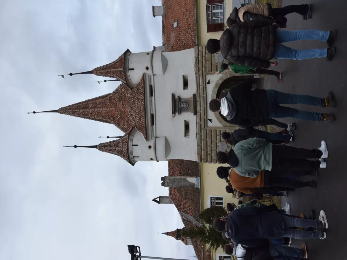 Group of international students at the Ecaterina Gate