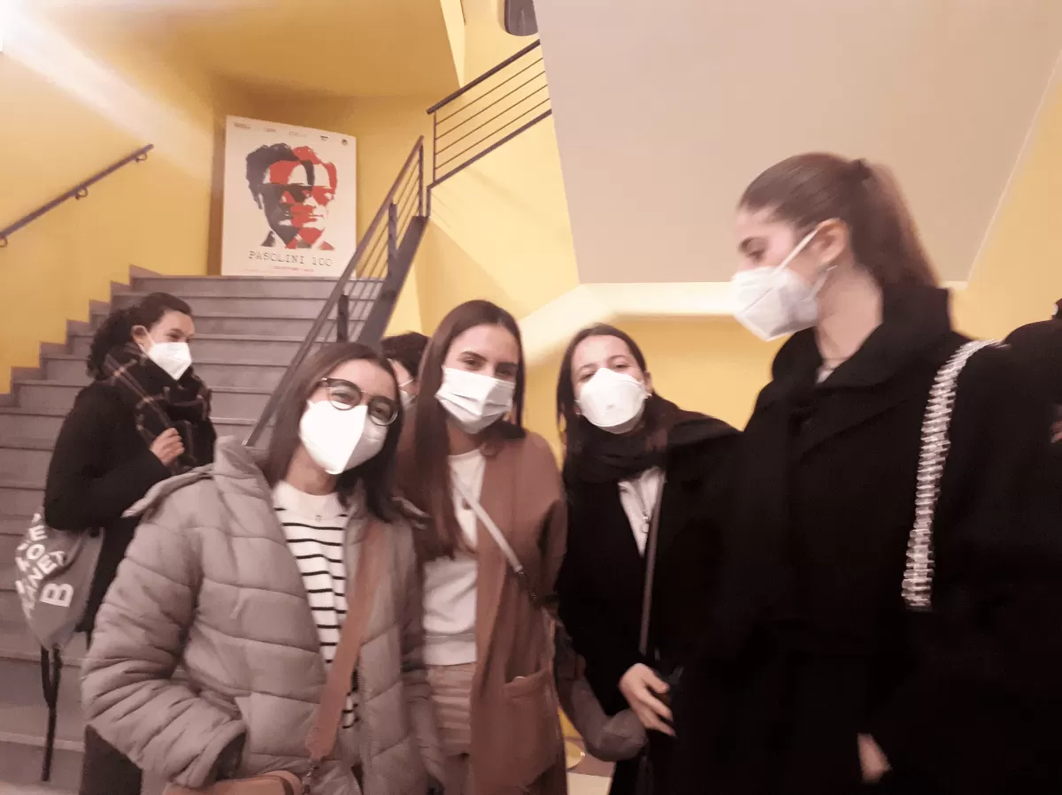 International students waiting for the tickets