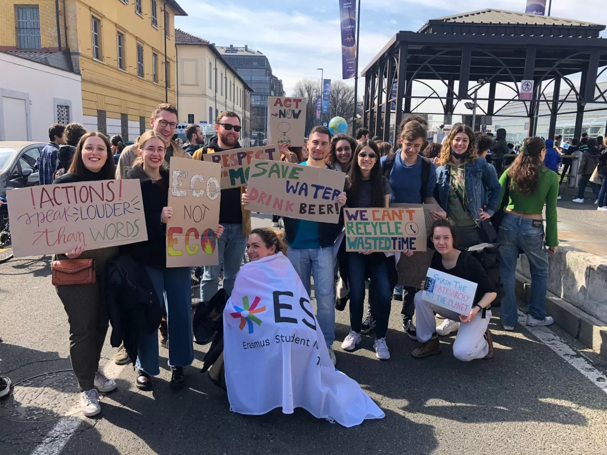 Group picture with the posters we made