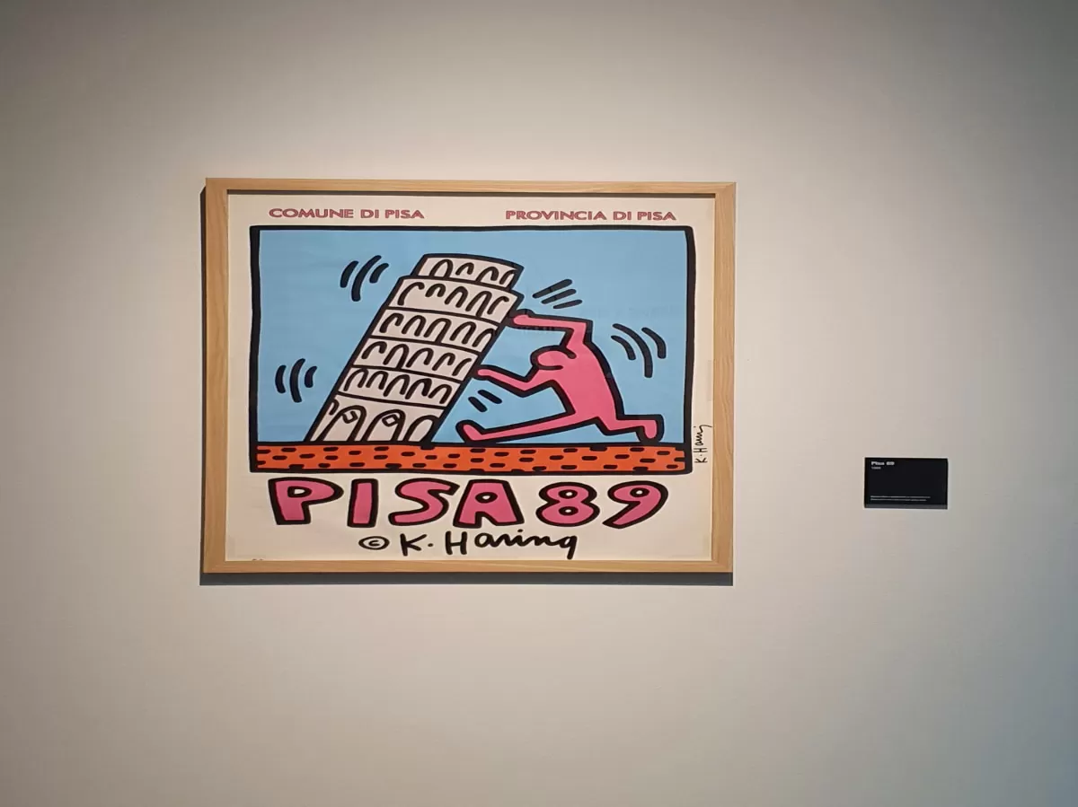 Painting from Keith Haring showing the Pisa Tower.