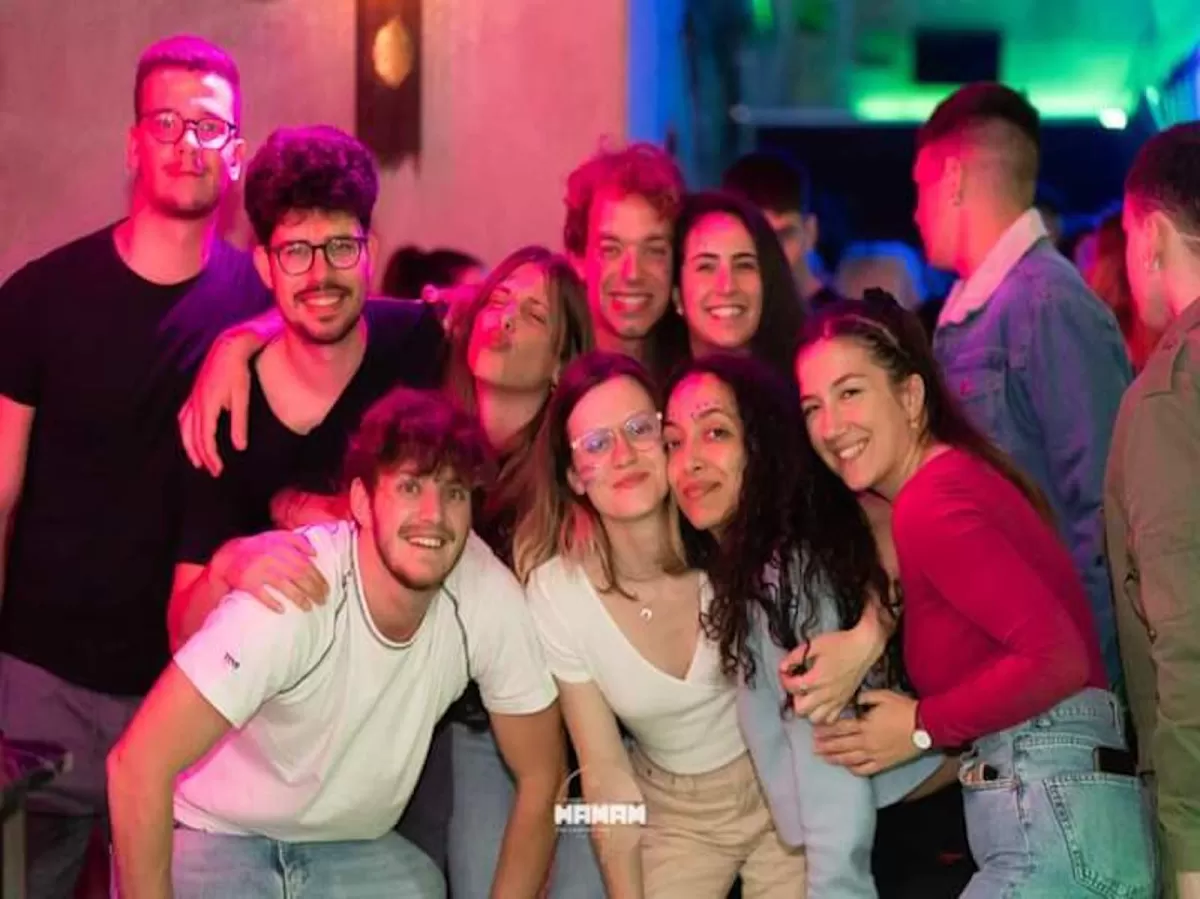Erasmus students partying. Photo for happy memories.