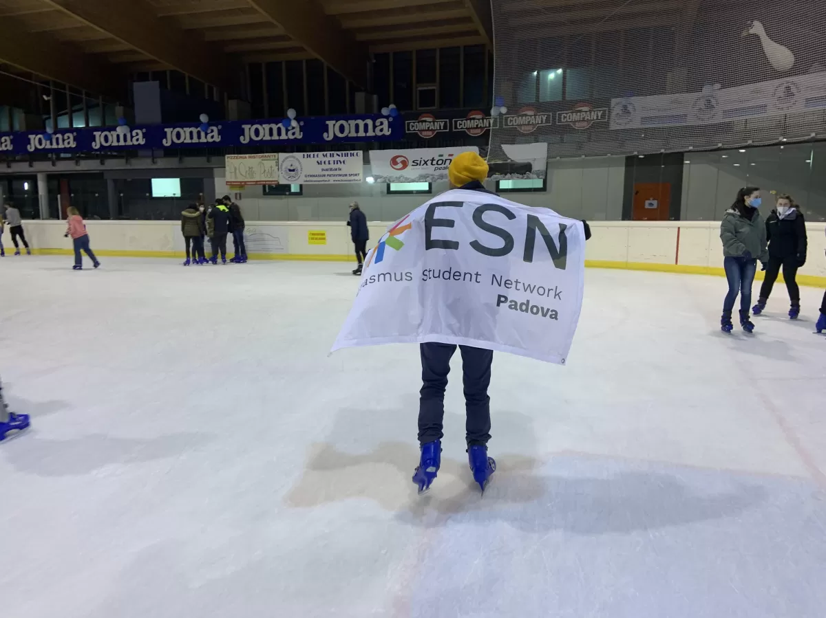 The ESN flag on the ice