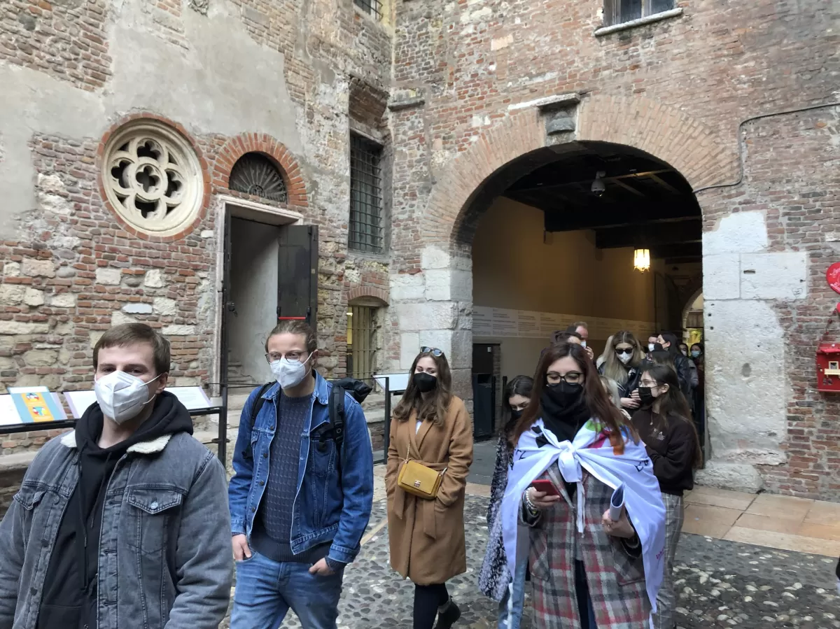 International students visiting Verona