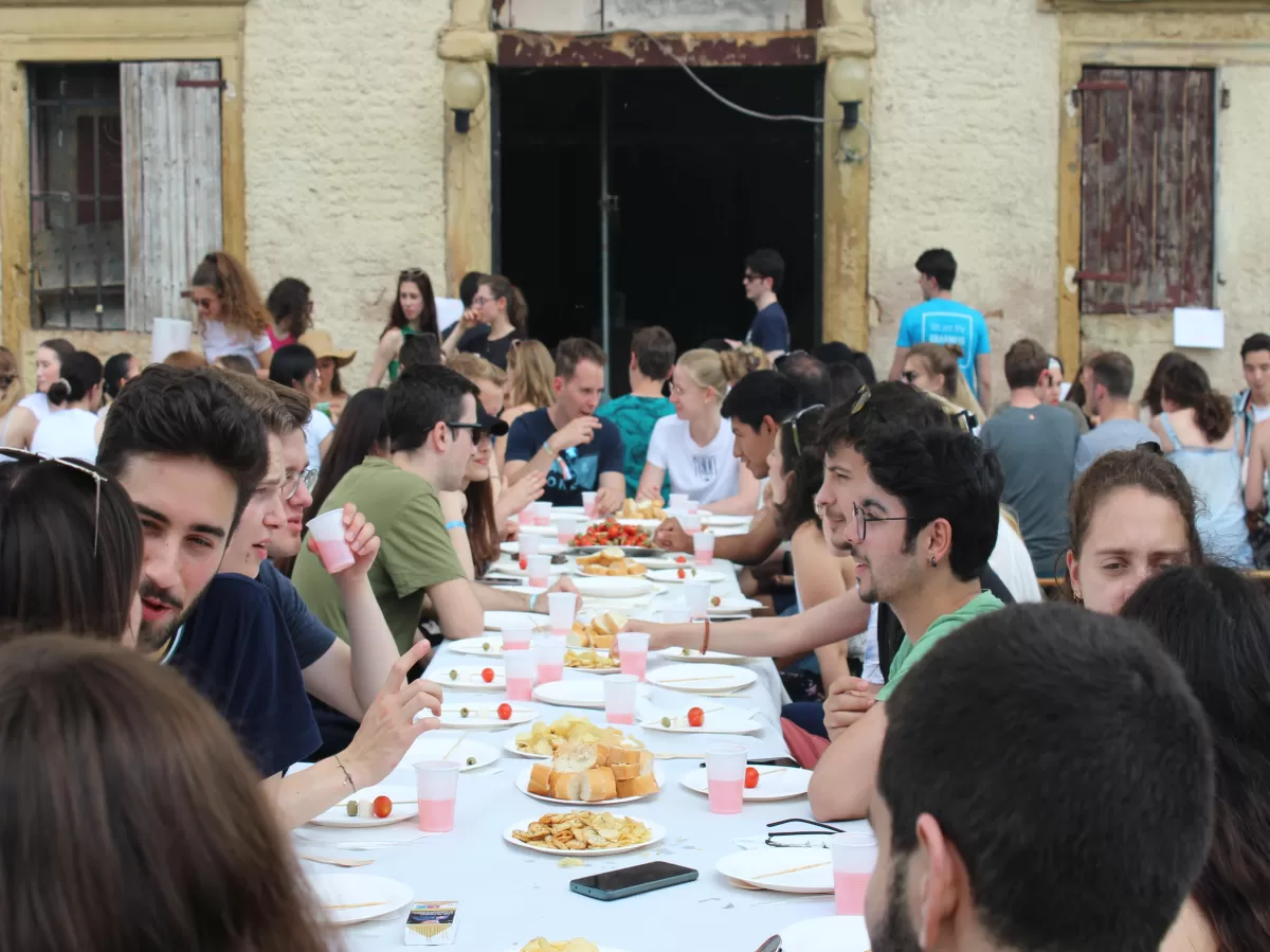 International students enjoying the feast