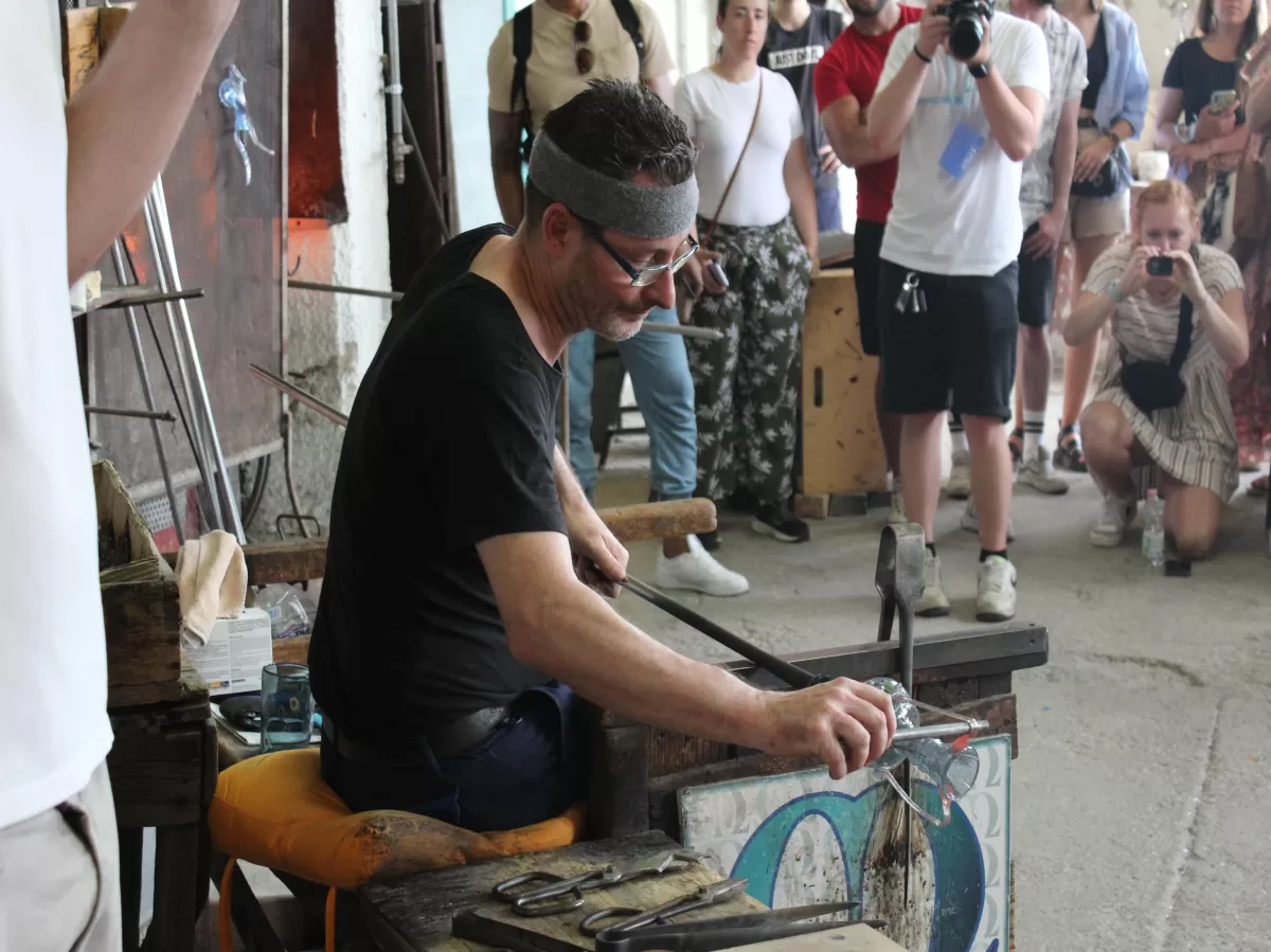Glassmaking show in Murano