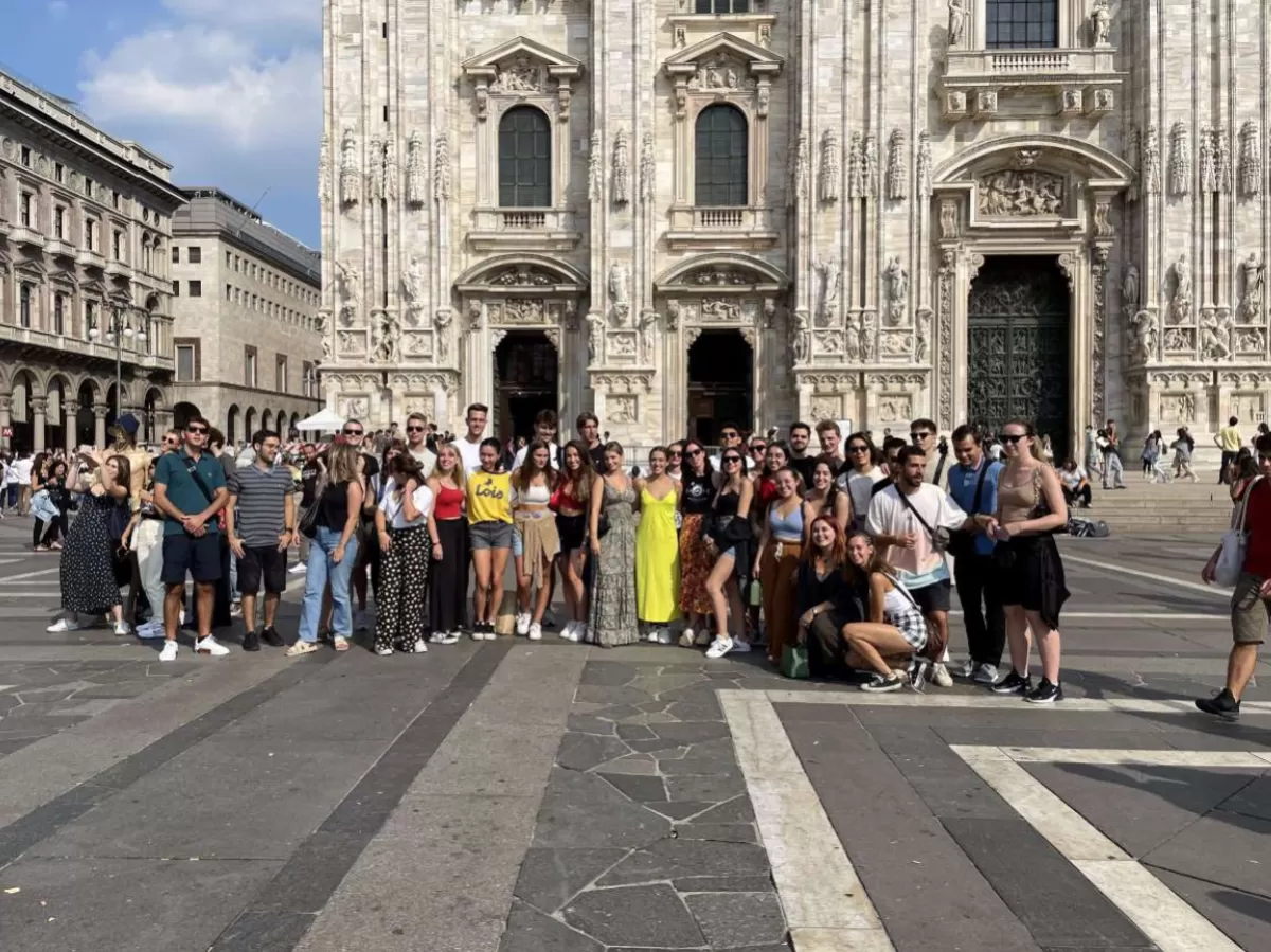 International students in front the Duomo Cathedral