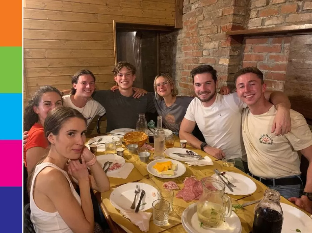 A group of students tasting some typical dishes