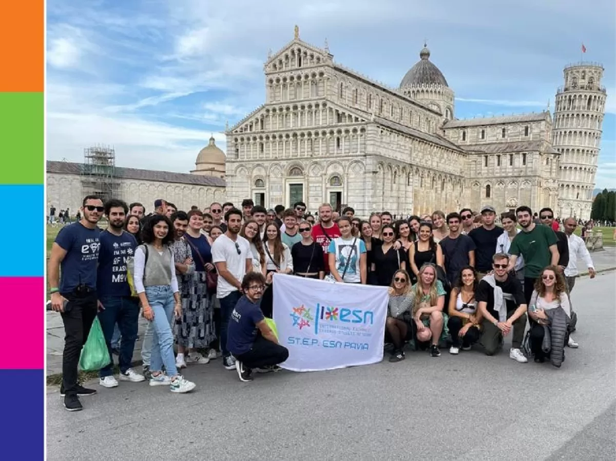 A photo of the group near Pisa Tower