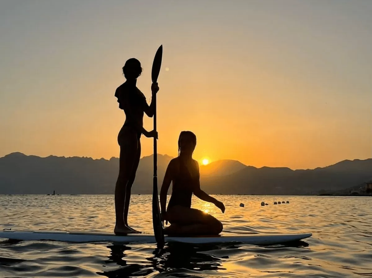 Kayak with sunset