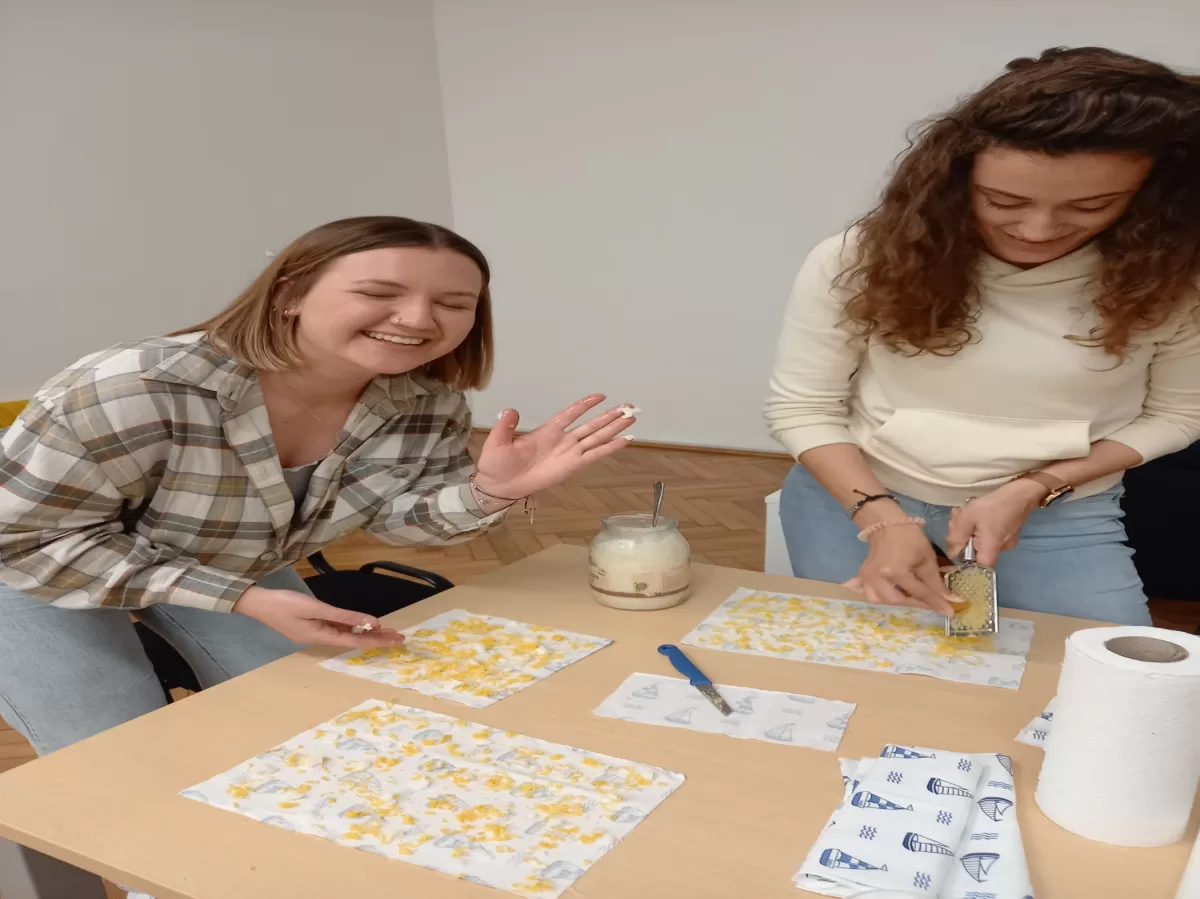 as you can see, we had fun making awesome ecofriendly wrap