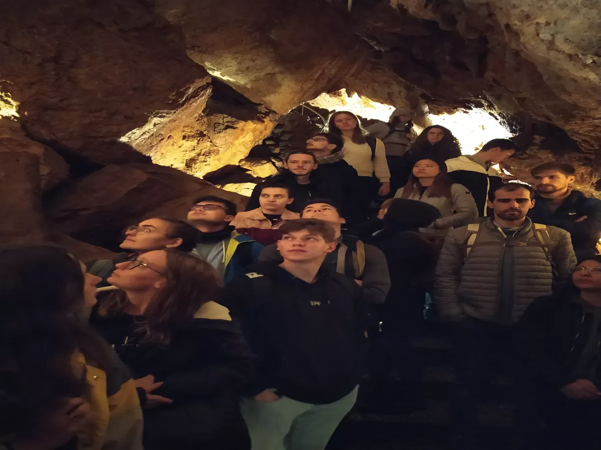 Eramsus students in a cave in Portugal