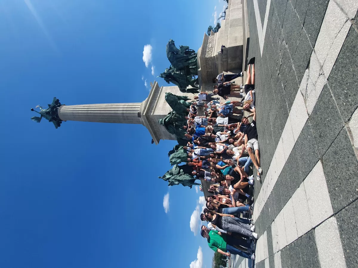 group photo at Heroes Square