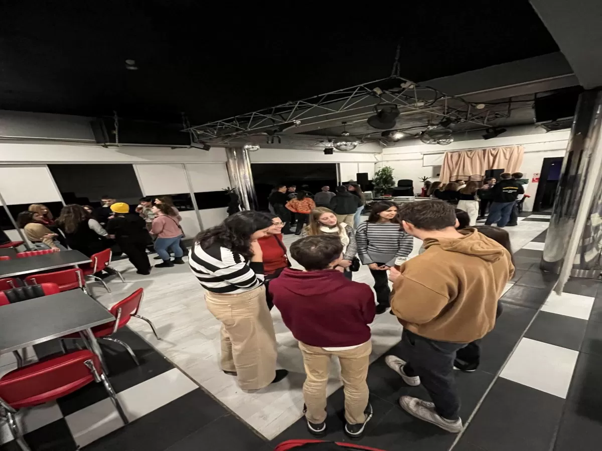 Erasmus students talking to each other