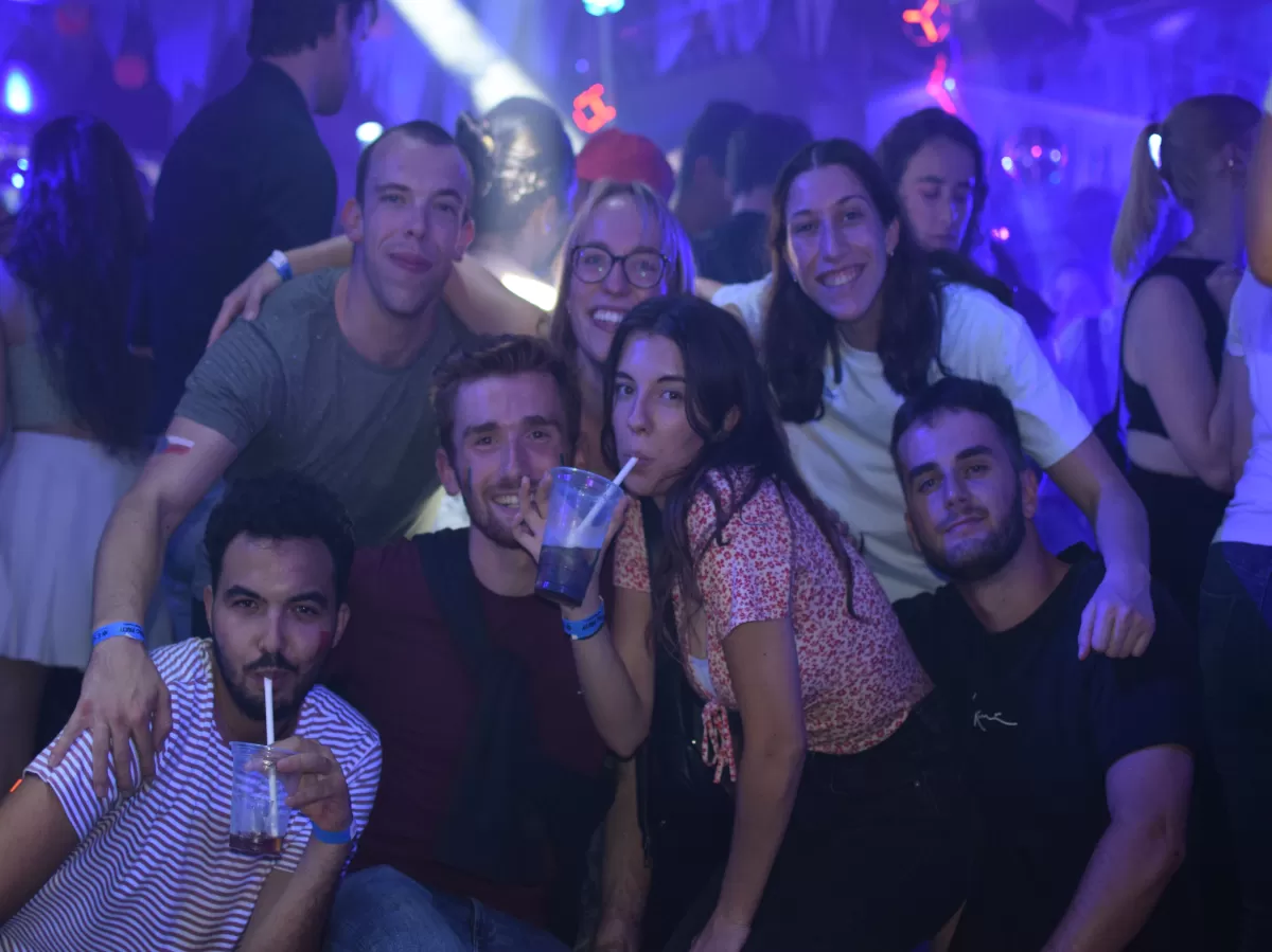 group photo of partying students