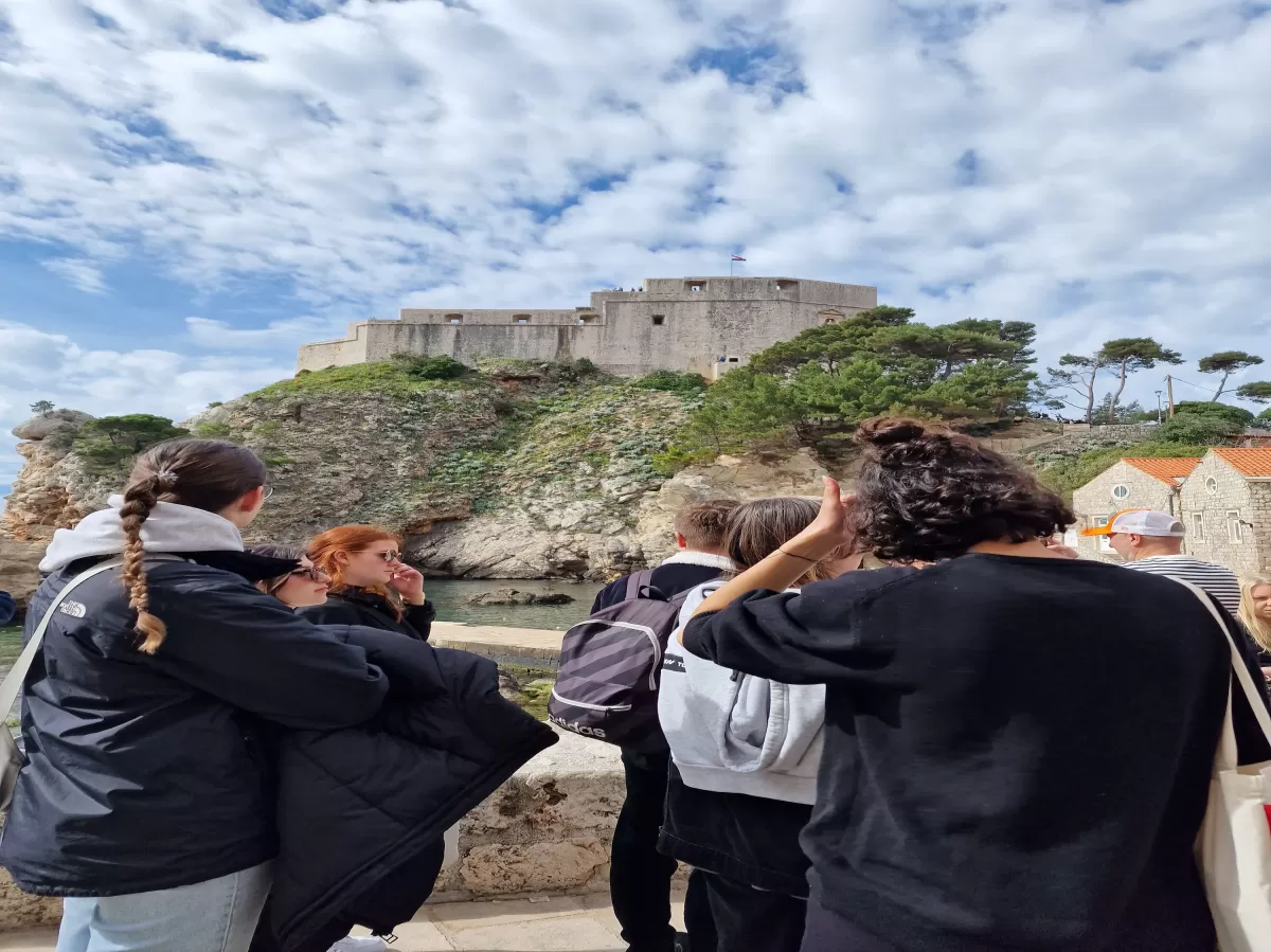 Students and view on Lovrijenac fortress