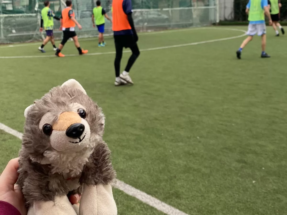 Our partecipants and our mascotte Nedo during the event