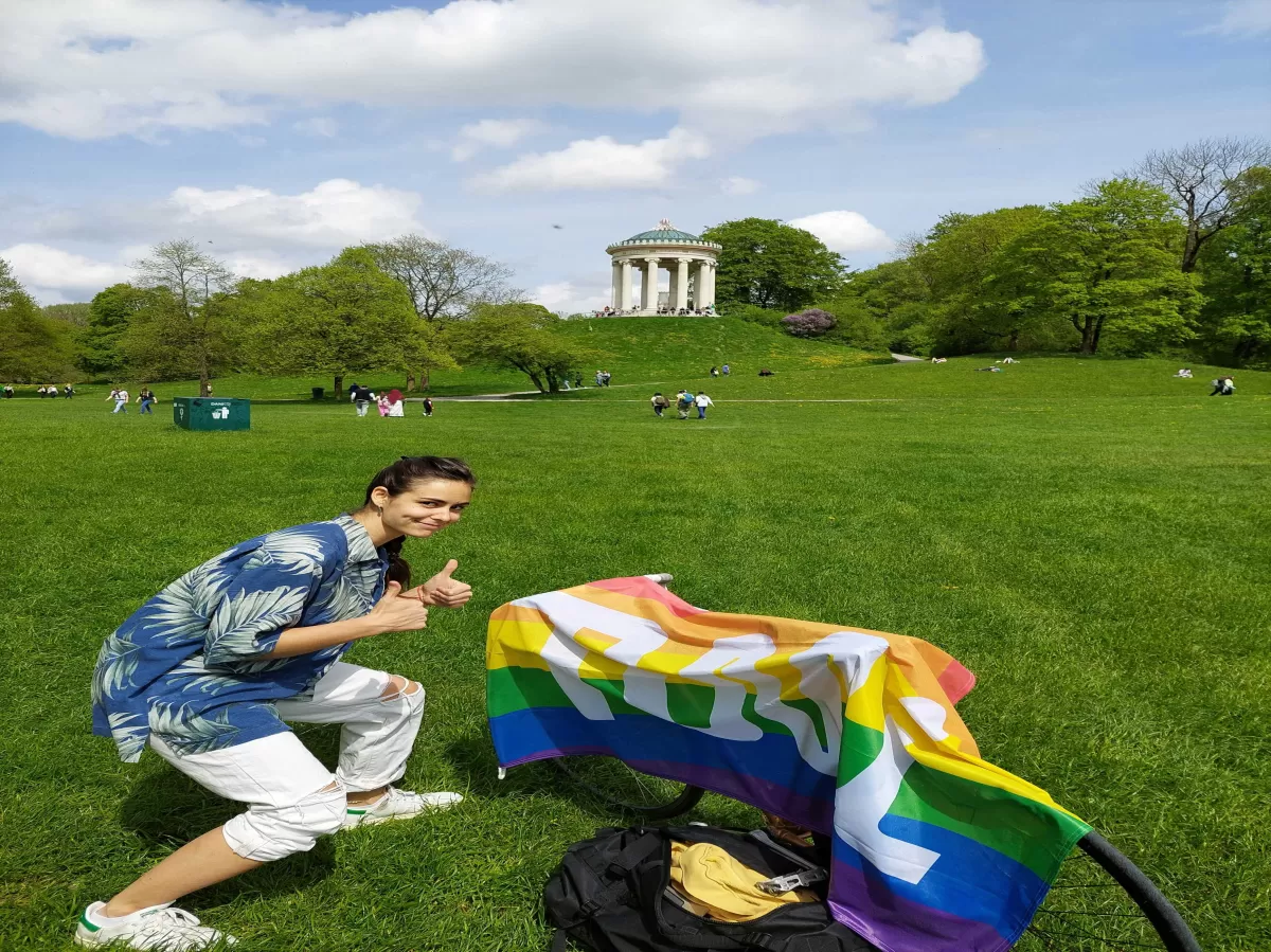 The sections' pride flag was positioned for better discoverability