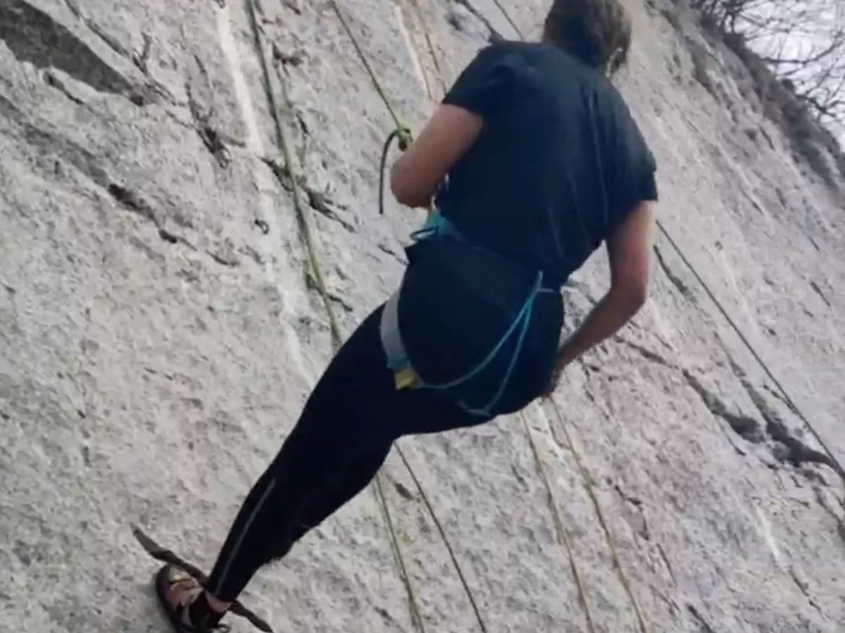 a person climbing