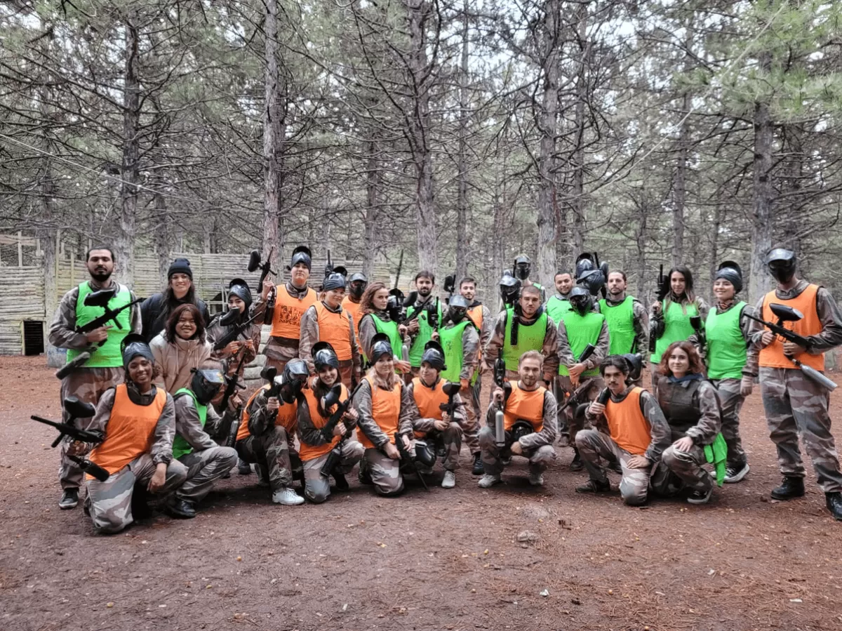 Paintball game group photo