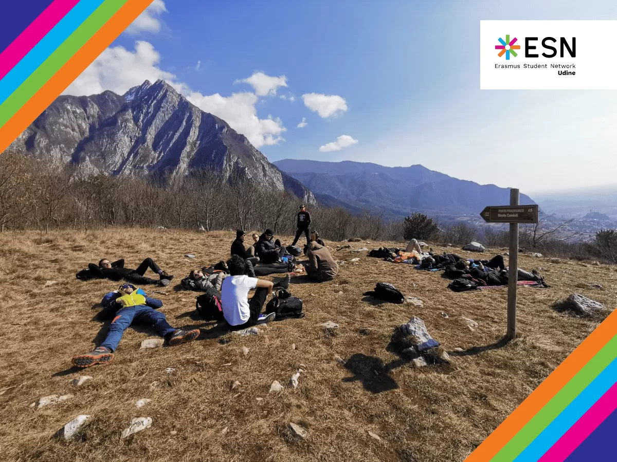 Participants resting at the top of Monte Cumieli