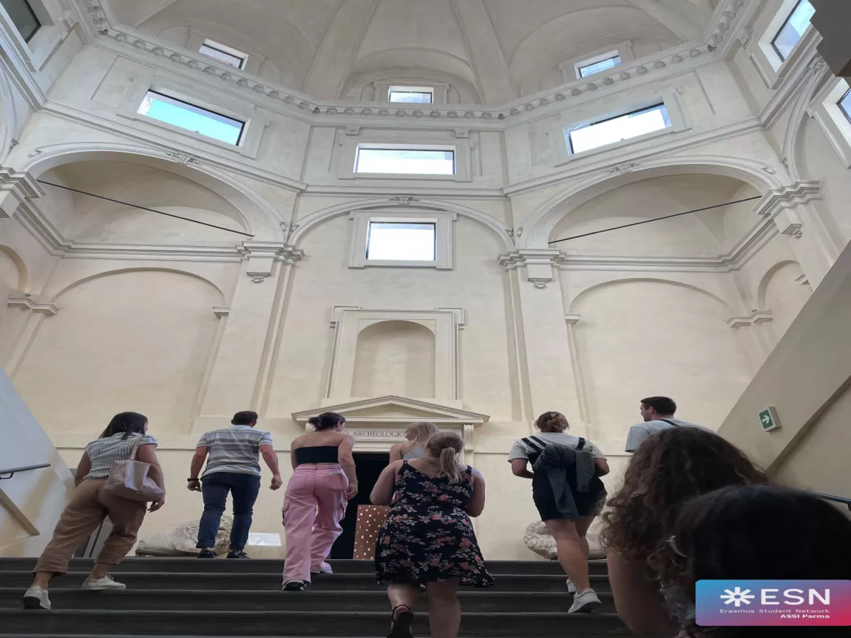 Erasmus students visiting Pilotta Palace