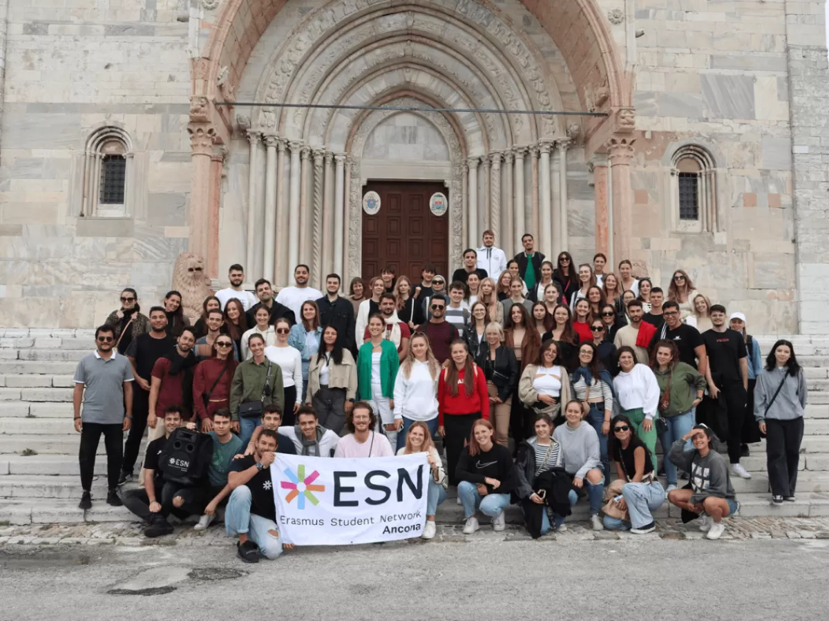 A picture in front of the duomo di ancona