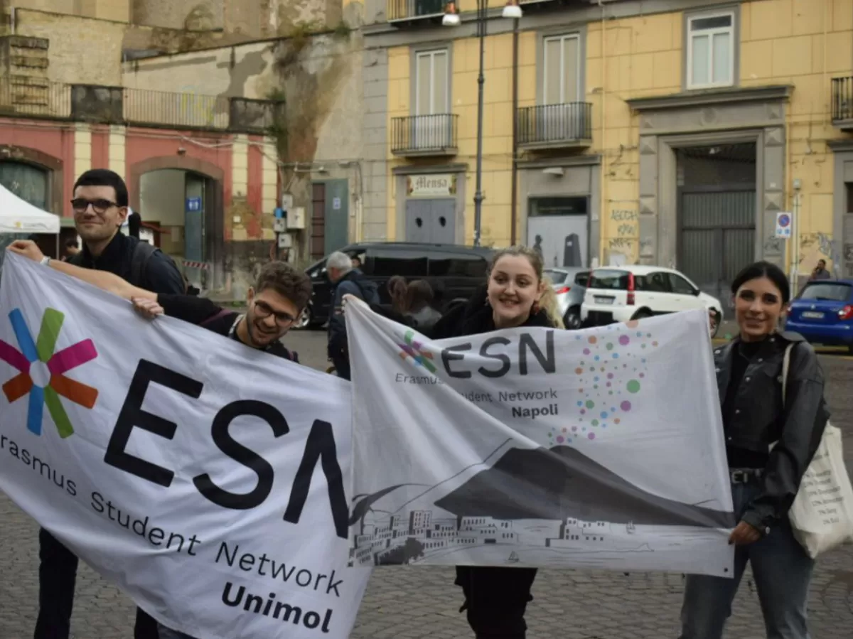 photo with the flags of the ESN sections