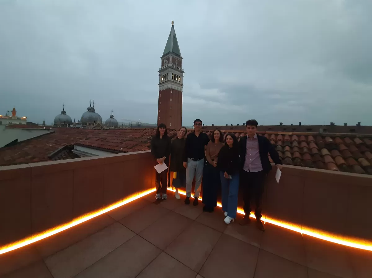 ESN Students and Volunteers on the Procuratie Vecchie’s rooftop